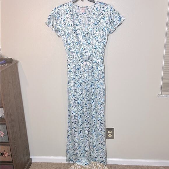 NEW Victoria’s Secret floral silky satiny tie waist romper jumpsuit cover up - Picture 4 of 12